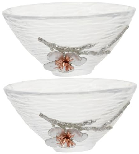 MAGICLULU 2pcs Japanese Glass Cups Flower Pattern Elegant Right for Tea Milk Home Shop Restaurant Hotel
