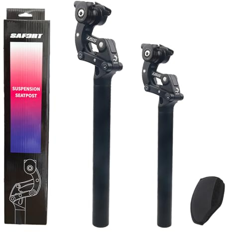 SAFORTBikes 365 mm/580 mm Federsattelstütze für E-Bike/Fatbike, bis zu 200 kg Schwerer Fahrer