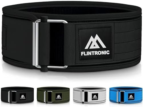 Flintronic Gewichthebergürtel, Auto-Lock Trainingsgürtel, Fitness Gürtel für Krafttraining & Gewichtheben (Schwarz, Größe L)