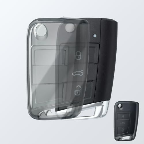 OFFCURVE Schlüsselhülle Transparent für VW Golf 7 Skoda Octavia SEAT Leon