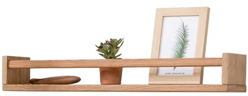 ShunpuBF Floating Shelf, Solid Natural Oak Wood Nursey Shelf Wall Mounted Kids Children’s floating Bookshelf Wall Mount Shelf for Kitchen Spice Racak, Living Room, Bathroom, Bedroom (50cm)