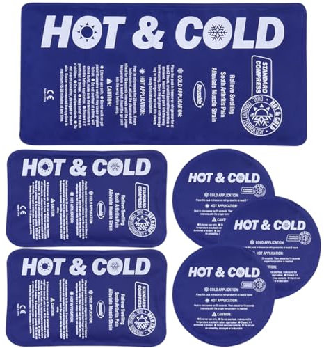 Hilph Poche de glace (6x) Différentes Tailles - Longue Durée de Refroidissement, Poche de Froid Gel Refroidissement Compresse à Glace Froide Versatile - Vessie de Froid Réutilisable & Durable