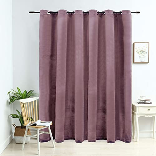 Bulliing Verdunkelungsvorhang mit Metallösen Samt Antik-Rosa 290x245 cm Gardinen Schlafzimmer Vorhang Blickdicht