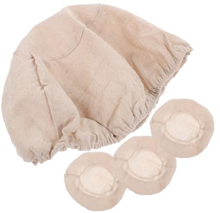 PRETYZOOM 4pezzi Telo Per Cestino Da Lievitazione Del Pane Rivestimento in Cotone e Lino Per Cestini Rotondi Da Utensile Da Forno Per Fermentazione Impasto