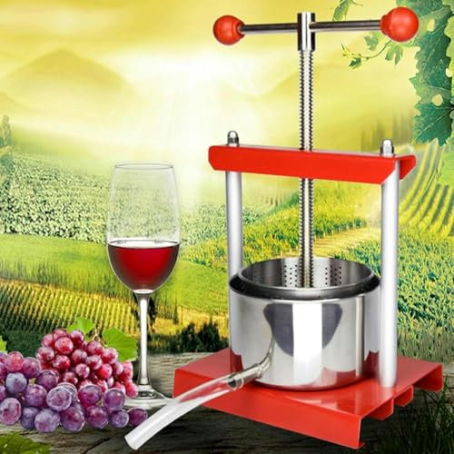 FUEPRFL Wein Cider Press, 6 -Liter -Früchte, T -Verdrängte Mango, Doppelte Antioxidans Edelstahlfässer, Honigverarbeitungsextraktoren, Käseausarbeitung ~//