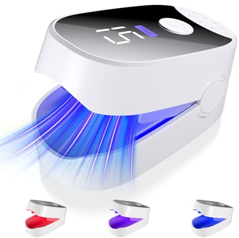 Dispositivo de tratamiento de hongos en las uñas de los pies y dedos, luz rojo y azul y láser frío para onicomicosis, limpieza de uñas(650 nm*6 + 470 nm*6+ 1064 nm*1)