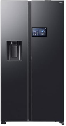 Samsung Frigorifero Side by Side AI Home RS90F64EDF/EF con Dispenser Acqua/Ghiaccio, Wifi con AI Energy Mode, AI Home Display, SpaceMax, 614 L, LxAxP: 91,2 x 178,4 x 72,6 cm, Antracite