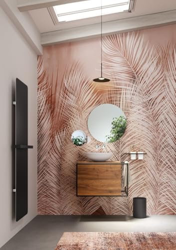 Lineabeta | Termoarredo Idraulico A Muro (47x9,6x119cm) | Serie Caligo, in Acciaio, Facile da Installare, Stile Moderno, Made in Italy, Colore Nero - Opaco