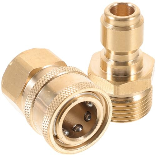MAGICLULU 1 Paar Rohrverbinder Gartenschlauchanschlüsse Adapter hochdruckreiniger Wasserleitung Schnellkupplung Wasserschlauchbefestigung Schnellanschlüsse für Gartenschläuche Kupfer Golden
