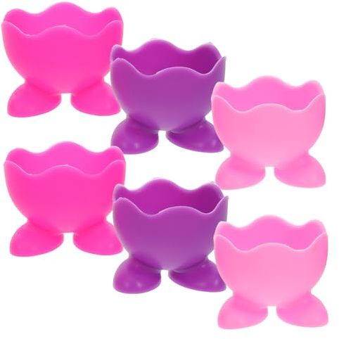 MUCKLILY 6pcs Microwave Egg Holder Silicone Egg Bowl Soft Cup Holder Breakfast Cups Single Stand Kitchen Display Non-Stick Serving