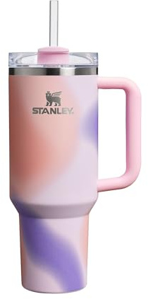 STANLEY Quencher H2.0 Flowstate Tumbler 1.2L - Cold for 11 Hours - Iced for 48 Hours - Metal Water Bottle with Straw, Handle and Lid - Dishwasher Safe - Travel Mug for Cold Drinks - Rose Petal Motion