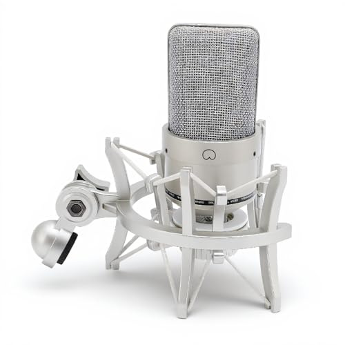 Topiky Ensemble de Microphones à Condensateur, Micro à Diaphragme de 26 Mm pour Podcasting, Chant, Diffusion en Direct avec Câble XLR Résistant aux Chocs (Gold)