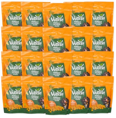 VUTTER Snack Wie Leberwurst, 20 x 110 g Vorratspack: Hundeleckerli Vegan – Pflanzliche Leckerlis - Belohnung Hunde – Leckerli ohne tierische Proteine – Glutenfrei – Reismehlbasis – Snacks ohne Zucker