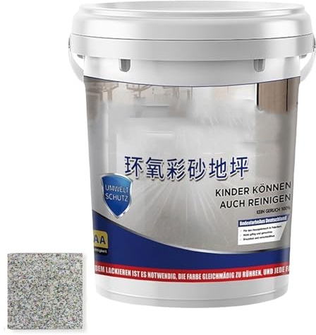 Epoxy Floor Paint, Self Leveling Epoxy Colored Sand Floor Paint, Fast Drying, Stain-Resistant For Concrete Tile Wood Countertop Decorative Finish (Colorful, 3KG)