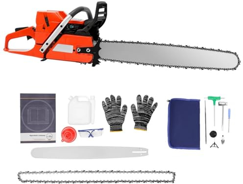 DAOHHFO 71ccm Benzin Motorsäge | 28 Zoll Handkettensäge 3,9 kW Motor 10,000 U/min Kettensäge Benzin 2-Takt | Tragbar Motorkettensäge mit 71cm Schneiddurchmesser für Gartenbaumschnitt, Holzeinschlag