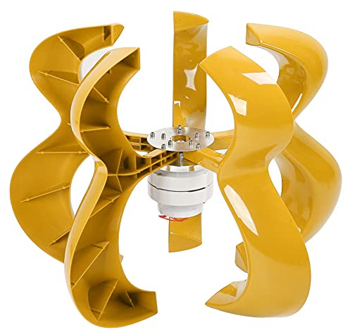 Cocoarm Kit Turbina Eolica, Generatore Eolico da 600 W con Montaggio a Flangia con 5 Pale in Fibra di Nylon e Generatore a Magneti Permanenti, Turbina a Zucca Verticale da 12 V per Uso Domestico (12V)