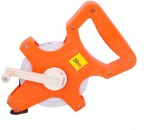 Fiberglas Bandmaß 50m mit Handkurbel - Präzises Rollbandmaß Dual für skala - Wetterbeständiges Maßband für Außenbereich - Ingenieure Bauhof(30M)