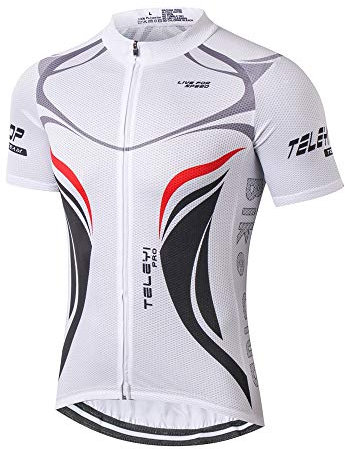Herren Radtrikot Fahrradbekleidung Biking Shirts Tops Atmungsaktive Jacke - Weiß - XX-Large