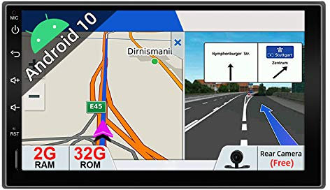 JOYX Android 10.0 Double Din Car Stereo Universal Radio Navigation | 2G+32G | Back up Camera | 7 INCH | Support DAB+/Google/Steering wheel/GPS/WIFI/Bluetooth/Mirror Link/4G/USB/SD Carpaly