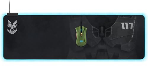 Razer Goliathus Gaming-Mauspad, erweitertes Chroma, anpassbare RGB-Beleuchtung, weiches Stoffmaterial, ausgewogene Kontrolle und Geschwindigkeit, rutschfeste Gummiunterseite, Halo Infinte Edition