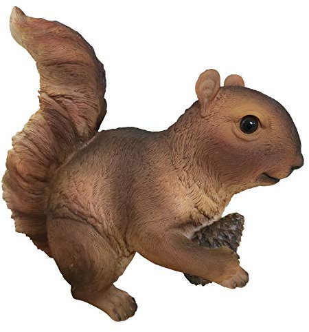 OF Gartenfigur Dekofigur Eichhörnchen mit Zapfen - Dekoration wetterfest für außen geeignet