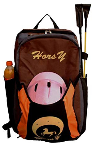TentHome - Bolsa de equitación para zapatos profesional con compartimento para casco, mochila para padres y niños, para casco, botas de equitación, marrón, Pour enfant