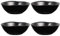 Housoutil 4 Pièces en Céramique Sauce Plats Dip Bols Ronde Assaisonnement Plats Sushi Trempage Bol Soucoupes Bol Mini Apéritif Plaques Assaisonnement Plat Soucoupe Plaques Noir
