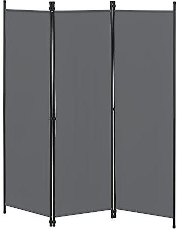 Raumteiler Huesca 3-teilig 150x171 cm Paravent Trennwand 3-TLG. Sichtschutz Stellwand Spanische Wand Dunkelgrau