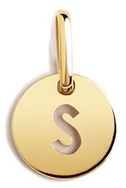 SINGULARU - Mini Medallion Letter. Colgante Inicial en Plata de Ley 925 con Acabado Baño de Oro de 18 Kt. Combinable con Collar .. Joyas para Mujer. Letra A-Z