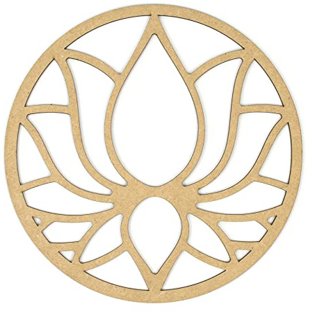 CONTRAXT Lotusblume deko wanddeko holz. Lotusblüte deko wanddeko deko lotus flower bild deko wand holz Vintage Garten deko Meditation zubehör 3d Mandala wandbild Nicht-Metall (Lotusblume, MDF)