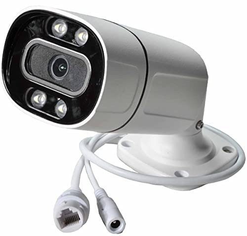 Caméra IP PoE étanche 5 MP grand angle 5 MP PoE IP Caméra de sécurité IR Vision nocturne infrarouge Noir/blanc 3,6 mm