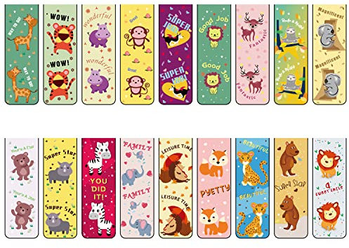 36 Stück Magnetische Lesezeichen - Magnetic Bookmarks Kit mit Tier Design und Seiten Markierungen