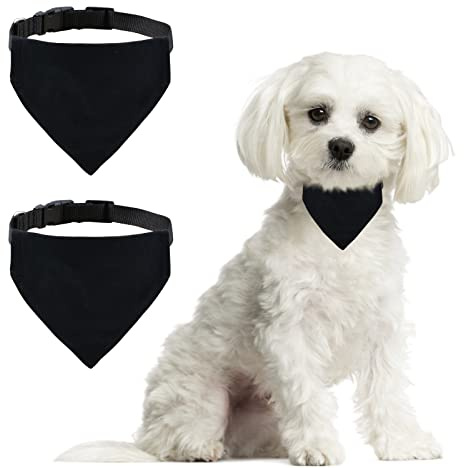 HACRAHO Sublimation Hund Bandanas, 2 Stück Blank Hund Bandana Waschbar Solid Schwarz DIY Hund Kopftuch Bandanas für kleine Hunde Katzen Welpen, S