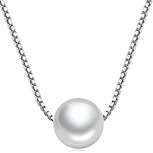 Suyi Perlenkette Sterling Silber Einzelne Perlenketten für Frauen