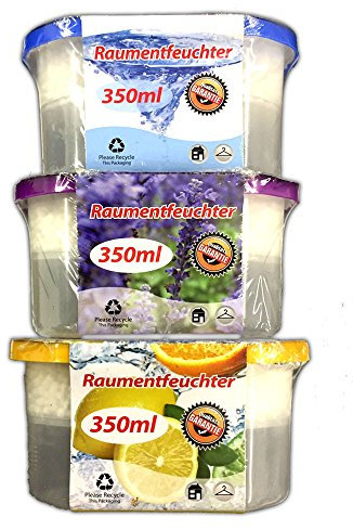 Set di 3 deumidificatori per ambienti con profumo, granulato, deumidificatore