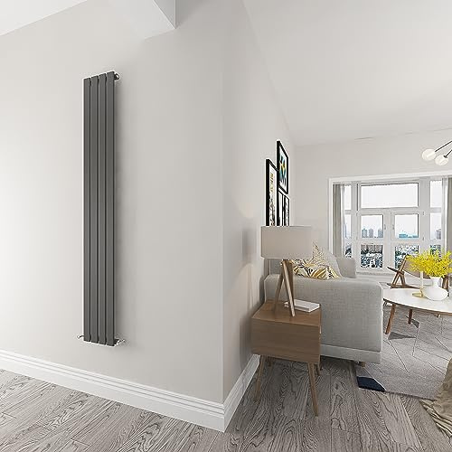 Skybathroom | 1800x272mm Vertical Anthracite Flat Single Panel Slim Tall Upright Central Heating radiator