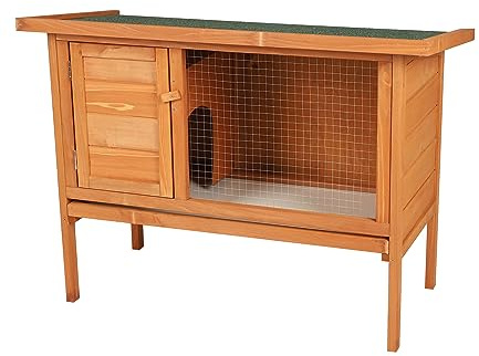 Fornord Mon Jardin Kaninchenstall auf Fuß aus Naturholz, 91 x 45 x 70 cm