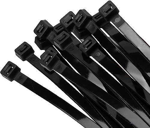 Armpow 40 Stücks 12x600mm Zugfestigkeit 114KGS/250LBS Kabelbinder Lang Robuste, UV-beständige Kabelbinder mit Schieber Kabelbinder aus dickem Nylon für Kabelmanagement(Schwarz), 12*600-B
