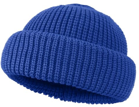 CLAPE Strickmütze Herren Damen Kurze Beanie Winter Docker Mütze Ohne Schirm | Elastisch,Faltbar,Winddicht,Einfarbig,Klassische Unisex Fisherman Beanie Wintermütze für Alltag,Freizeit,Reisen,Angeln