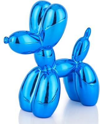 AMOIENSIS Ballon-Hundestatue, Harz, glänzend blau, S