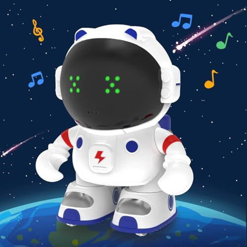 REMOKING Smart Robot Toy for Kids Age 3–6, Interactive Dancing & Talking Robot with Voice Control, Touch Sensor, Music & Recording, Rechargeable Educational Toy for Boys and Girls