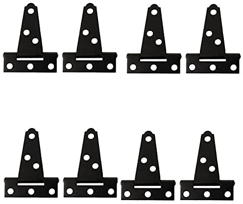 LXYDPZ 8-teiliges 2-Zoll-Scharnier in Schwarz, T-förmig, langlebig, rostfrei, Eisen, leichte Schuppentürunterstützung, DIY-Schrankscharnier