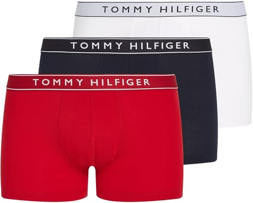 Tommy Hilfiger Calzoncillos bóxer Pack de 3 Hombre Trunks con logotipo en la cintura