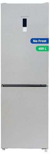 GEDTECH Réfrigérateur combiné GCB409NFIX congélateur bas 409L (267L + 142L) - No Frost (Pas de Givre) - Inox