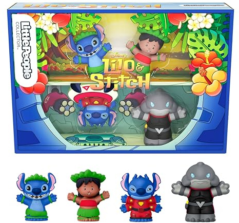 Little People COLLECTOR Disney Lilo & Stitch Special Edition Set for Adults & Fans, 4 Figures in a Display Package, JFC77