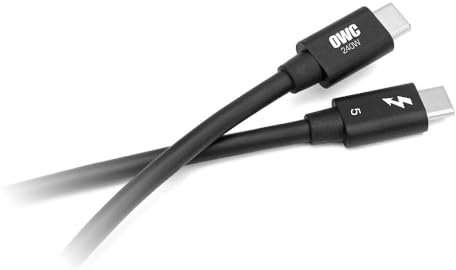 OWC Cavo Thunderbolt 5 USB-C – 80Gb/s Dati, 120Gb/s Video, 240W Ricarica, DisplayPort 2.1, Compatibile USB4, Thunderbolt 4/3, Mac, PC, iPad, eGPU, Dock, SSD, Monitor 8K – 0,8m
