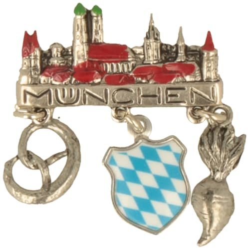 Breiter Hutanstecker Hutabzeichen Hutschmuck Anstecker Stadt München Bayrisches Wappen Breze Radi Trachtenpin Brosche