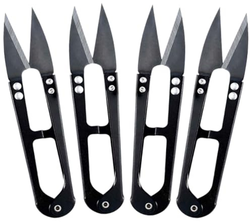JchEnye 4 pezzi Forbici affilate per fili in acciaio inox - Forbici universali per cucire per separare con precisione fili e filati per l'artigianato e la cura delle piante.