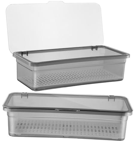 IMIKEYA 2pezzi Scatola Portaposate in Materiale e Durevole Trasparente e Vassoio Drenaggio Per Utensili Da Cucina Adatto Hotel e Ristoranti