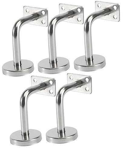 KONTONTY 5stücke Edelstahl Handlaufhalter Wandmontage Solide Treppen Geländerstütze Strapazierfähig Und Rostfrei Für Bad Flur Hotel Und Öffentliche Gebäude Geeignet
